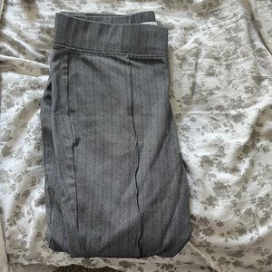 Old navy, dress pants, grey with black lines, super stretchy and soft